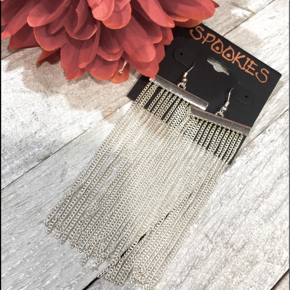 ♦️New Spookies Fashion Unique Metal Tassel  Dangling Earrings - Picture 1 of 2